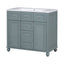 36 inch modern mirror cabinet with adjustable shelves, 2 soft closing doors, and 6 drawer storage cabinet door organizers - Korvel