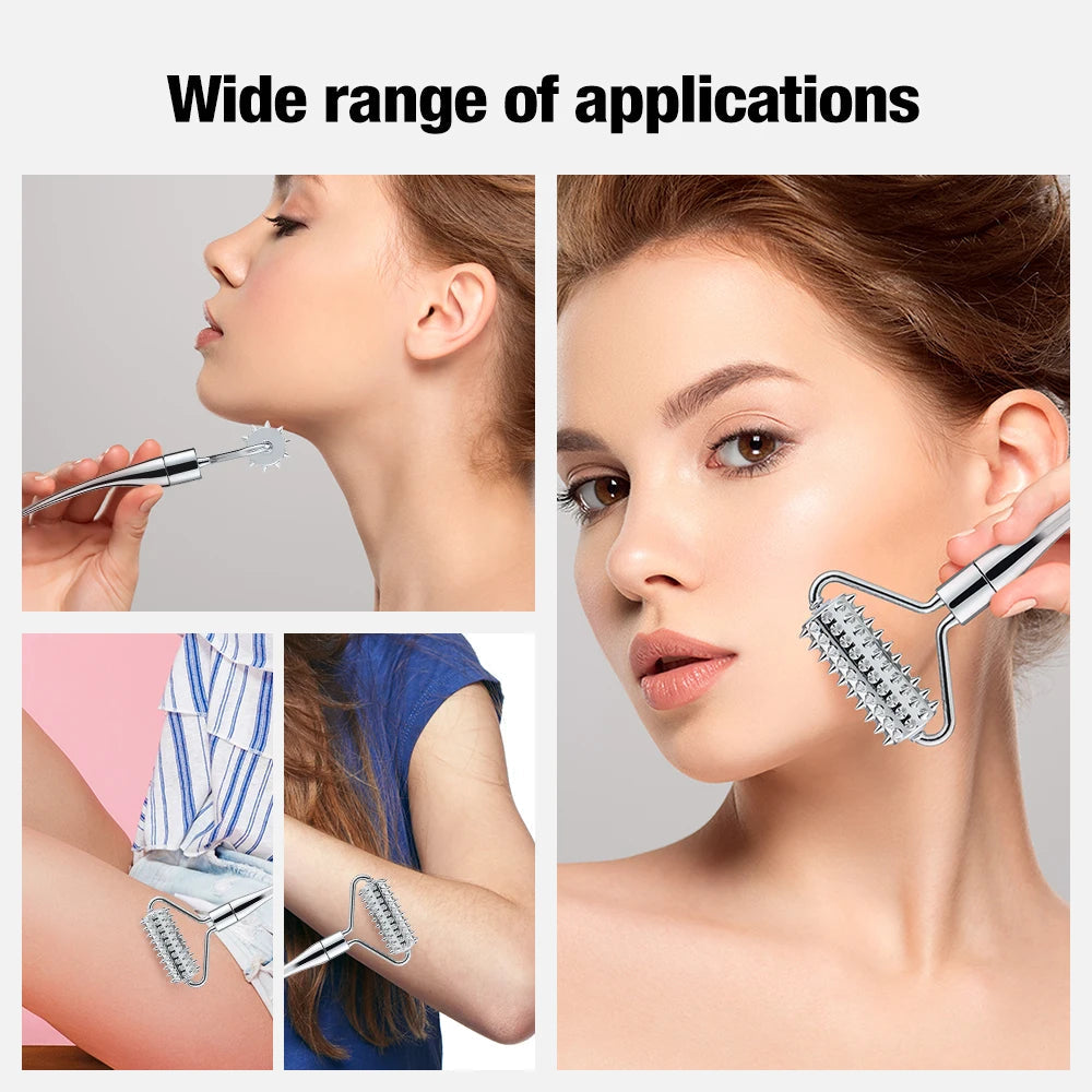 Rouleau de visage et outil de massage en acier inoxydable premium