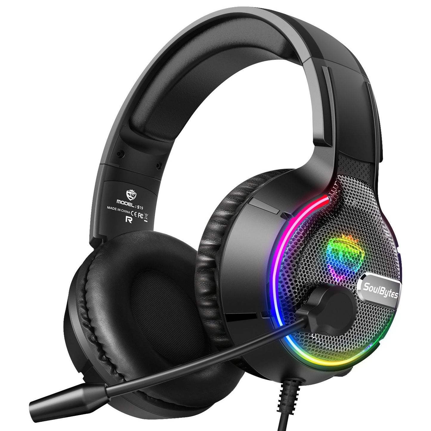 Head mounted gaming headset Soulbytes S19 wired RGB computer headset anchor gaming headset - Korvel