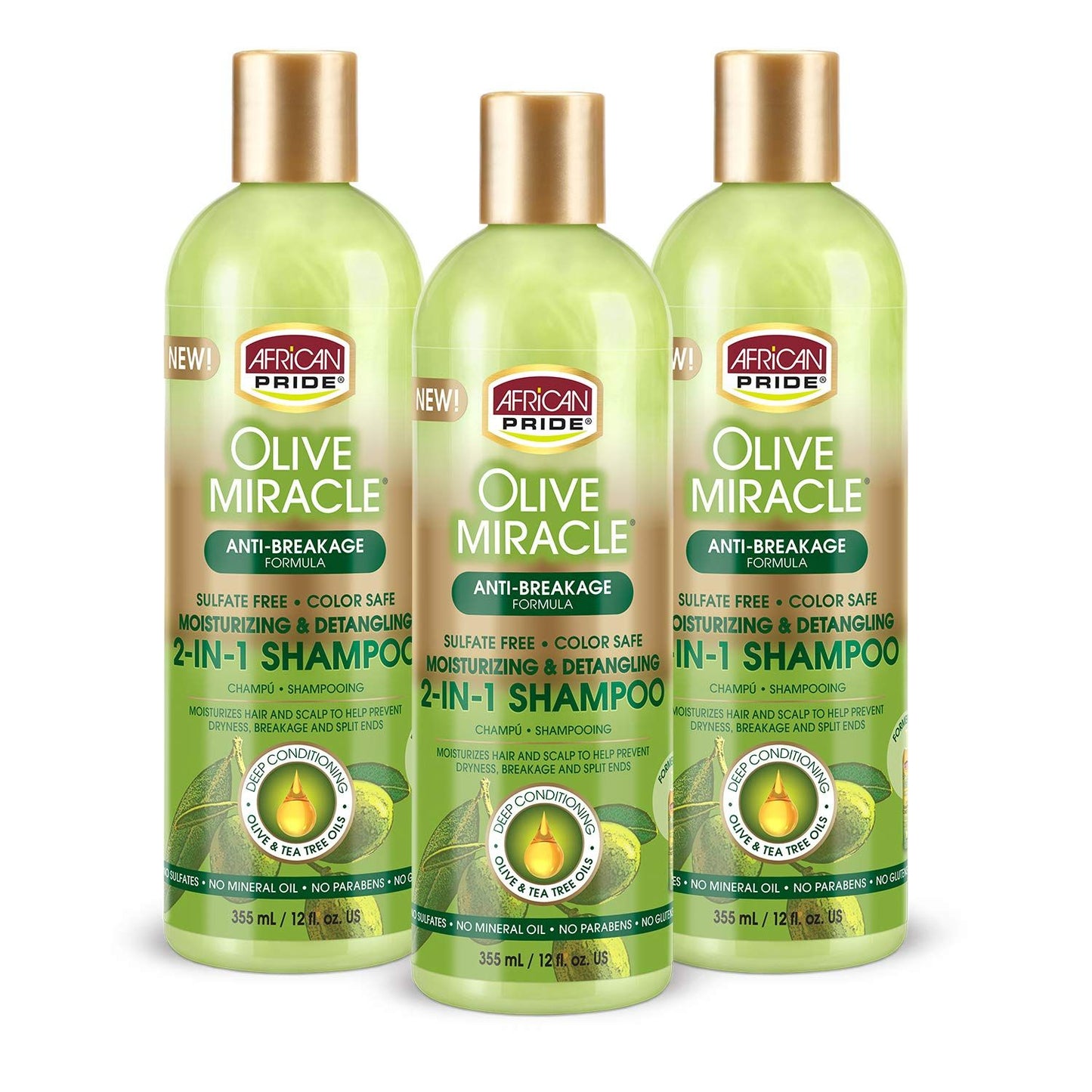 Shampoo et après-shampooing 2-en-1 Olive Miracle d'African Pride