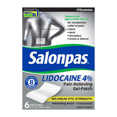 Salonpas Lidocaine 4% Pain Relieving Gel Patches - 15 Count