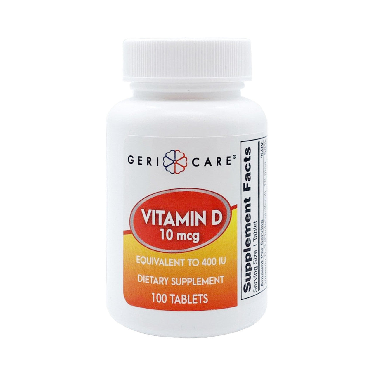Geri-Care McKesson Vitamin D Supplement 400 IU Tablets - 100 Count