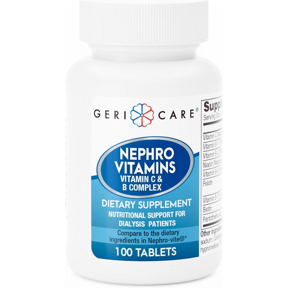 GeriCare Nephro Vitamin C & B Complex Tablets - 100 Count
