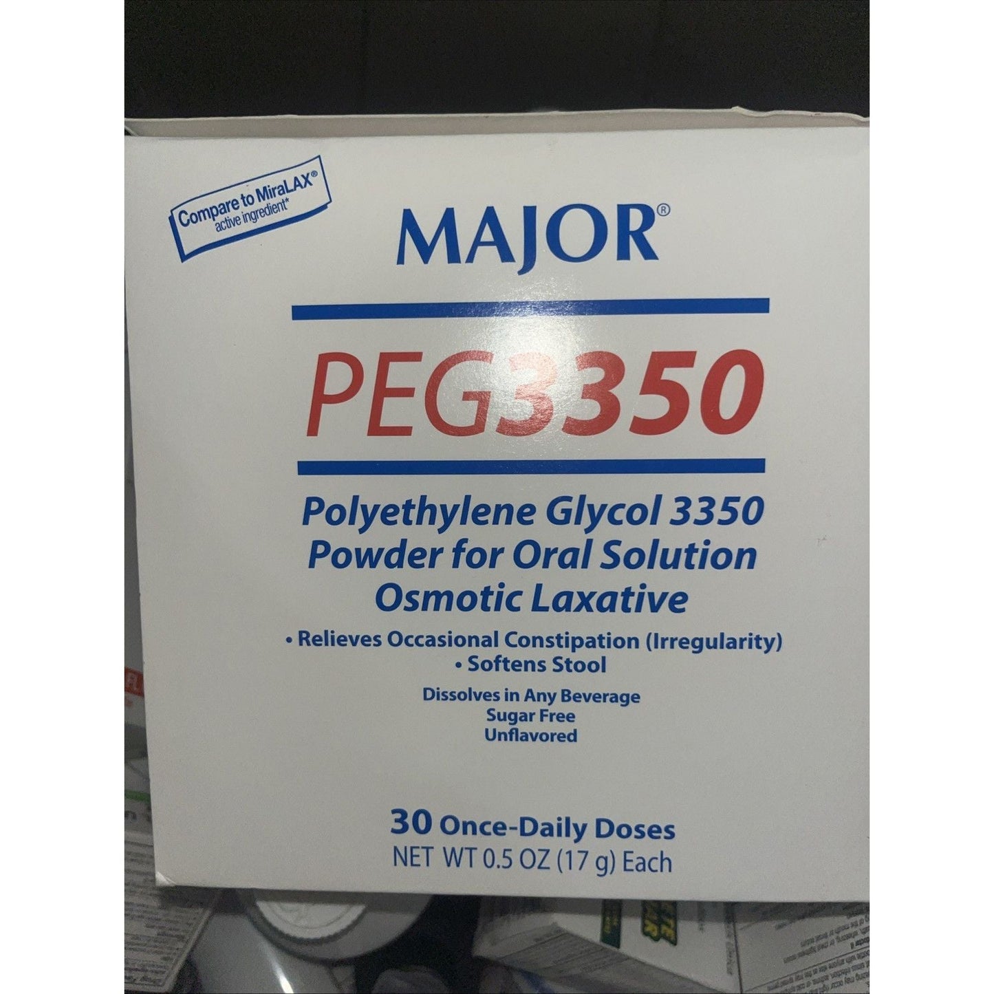 Laxatif en poudre de polyéthylène glycol 3350 Major