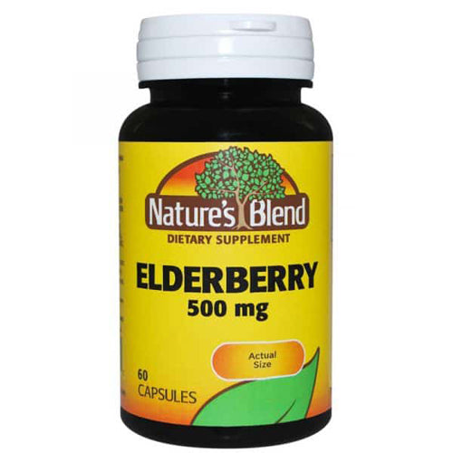 Nature's Blend Elderberry Capsules, 500 Mg - 60 Count