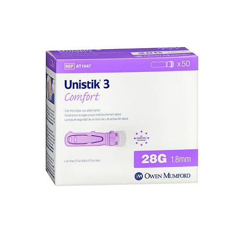 Lancettes de sécurité Unistik® 3 Comfort – 28 Gauge (Violet)