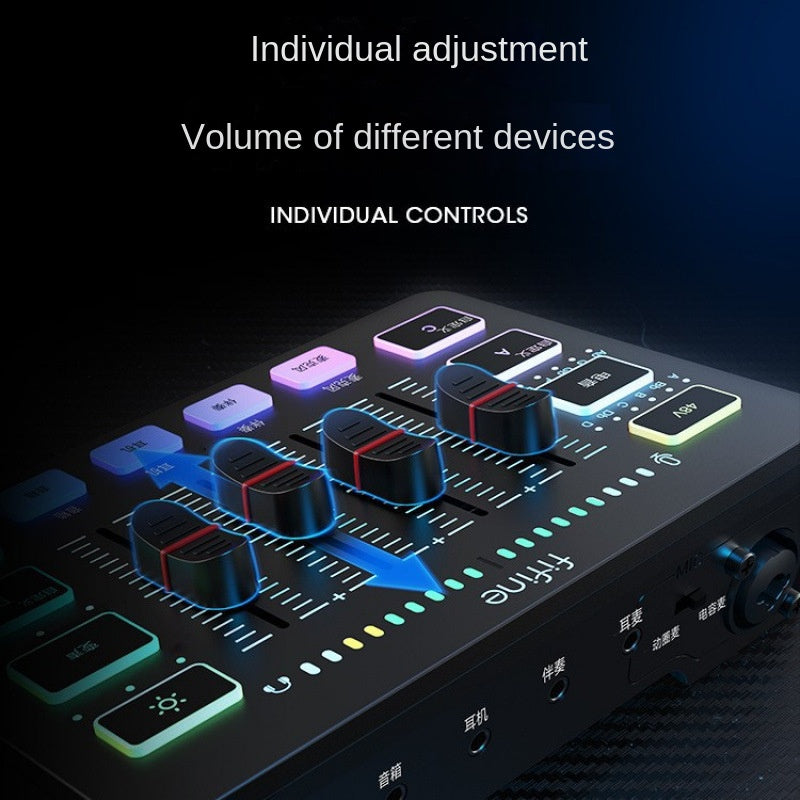 Fifine Game Live Streaming Equipment SC3 Full Set USB External Sound Card Microphone Desktop Karaoke - Korvel