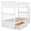 Cama litera de dos camas individuales con cajones - Blanca convertible
