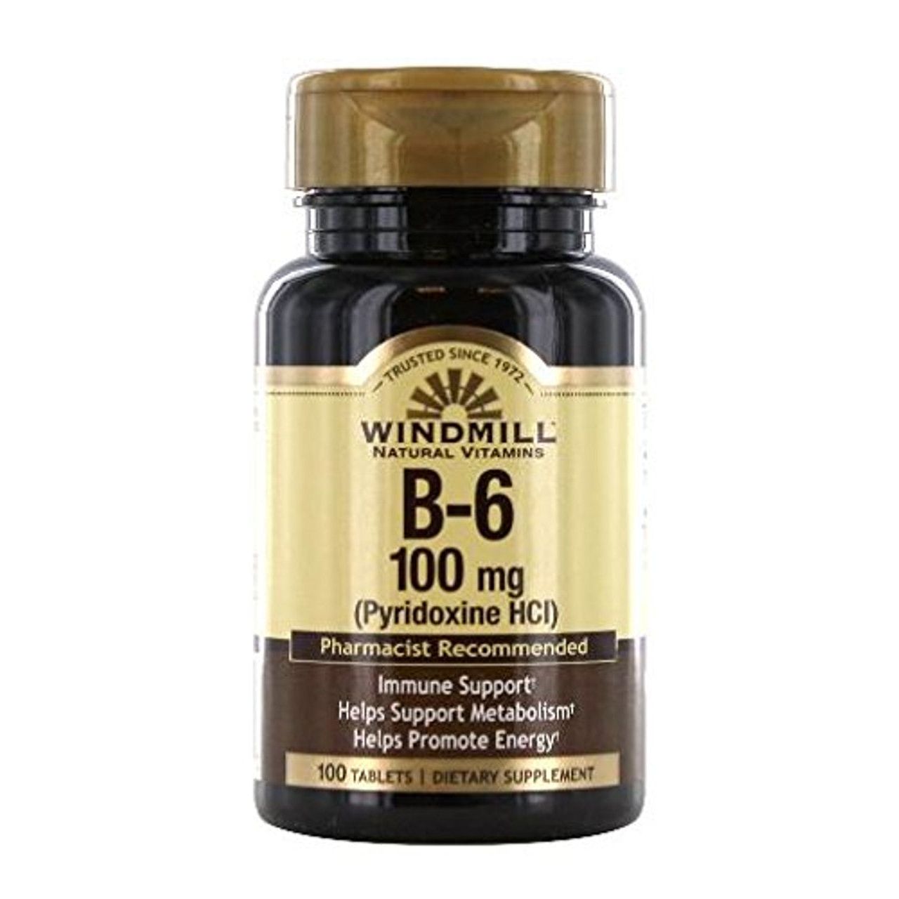 Vitamin B-6 Natural Source Windmill, 100 Mg Tabletas
