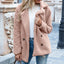 Manteau d'hiver en peluche à revers large pour femmes