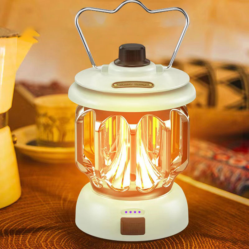 Led retro outdoor camping lamp white long battery life rechargeable tent camping lamp - Korvel