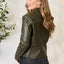 Veste zippée classique à col pour femmes pour une élégance au quotidien