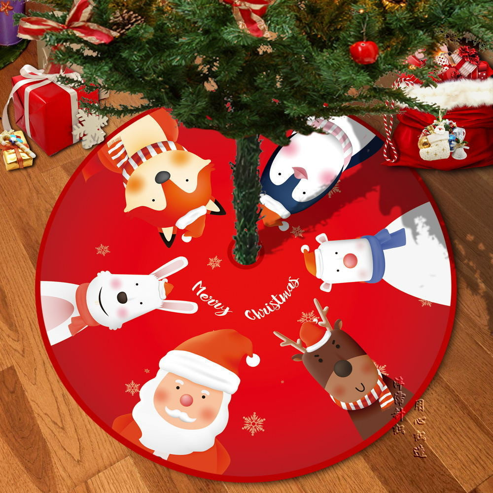 Deer Head Snowflake Santa Claus Gift Box Series Christmas Tree Bottom Decoration Apron Atmosphere Decoration - Korvel