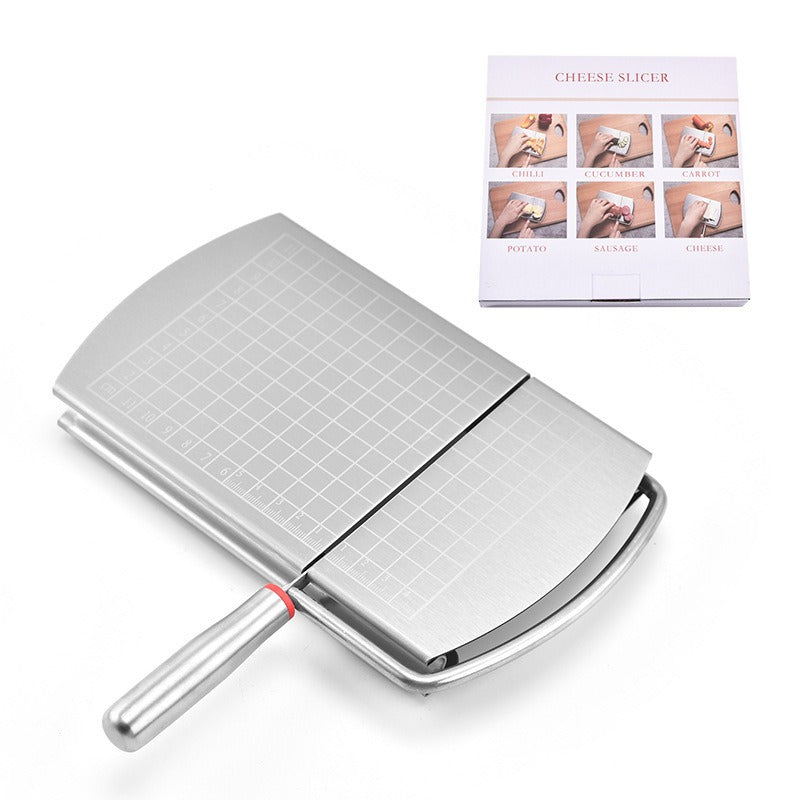 Cheese Cutter Stainless Steel  With Graduated Slicer Household Baking Tool Butter Cheese Divider - Korvel
