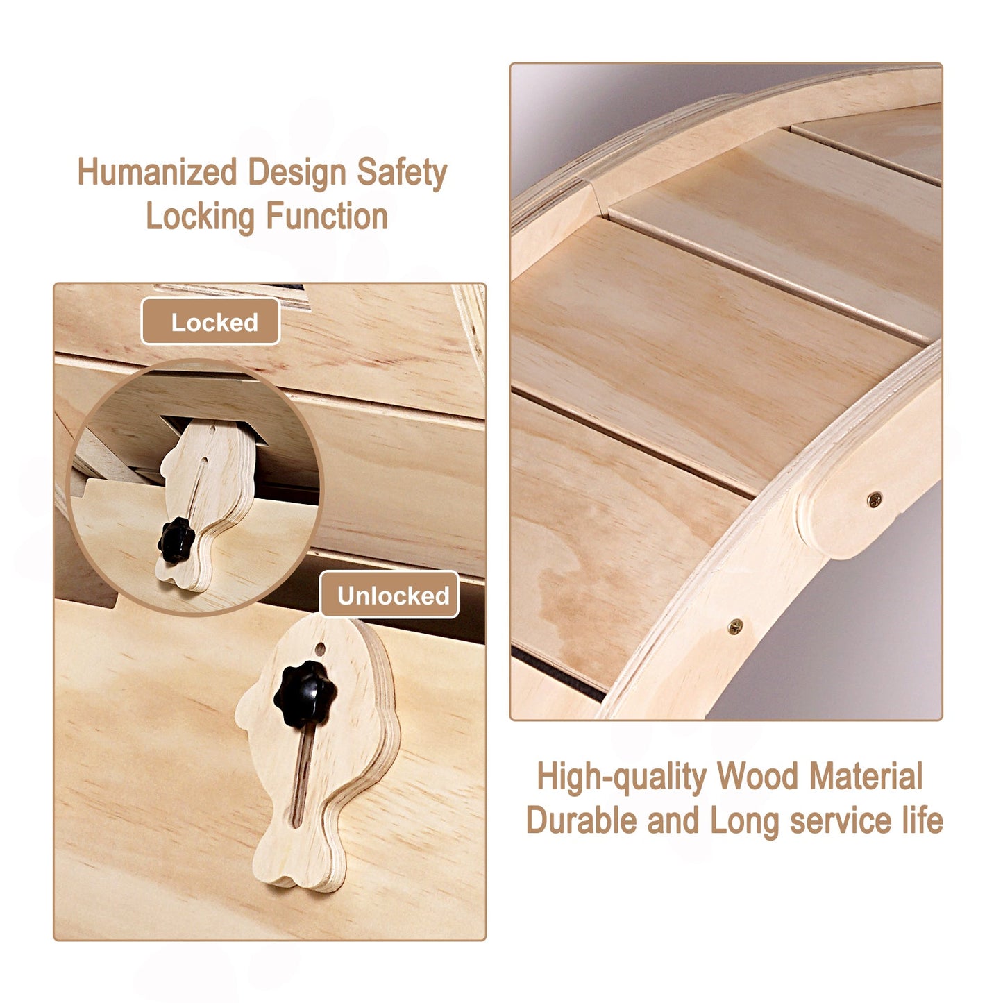 Cat Exercise Wheel for Indoor Cats, Cat Running Wheel with Carpeted Runway 37" Natural Wood Color - Korvel