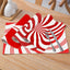 Christmas placemat red candy striped printed table mat holiday table decoration insulated mat coaster - Korvel