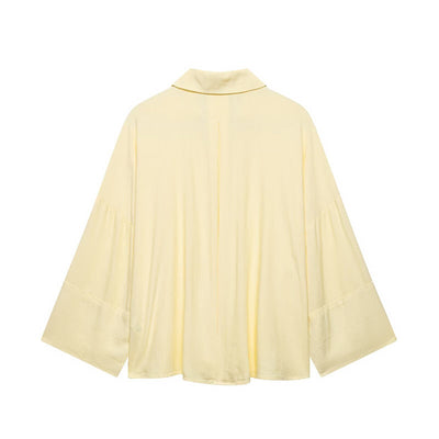 Style Women's Casual Loose Shirt with Long Sleeves