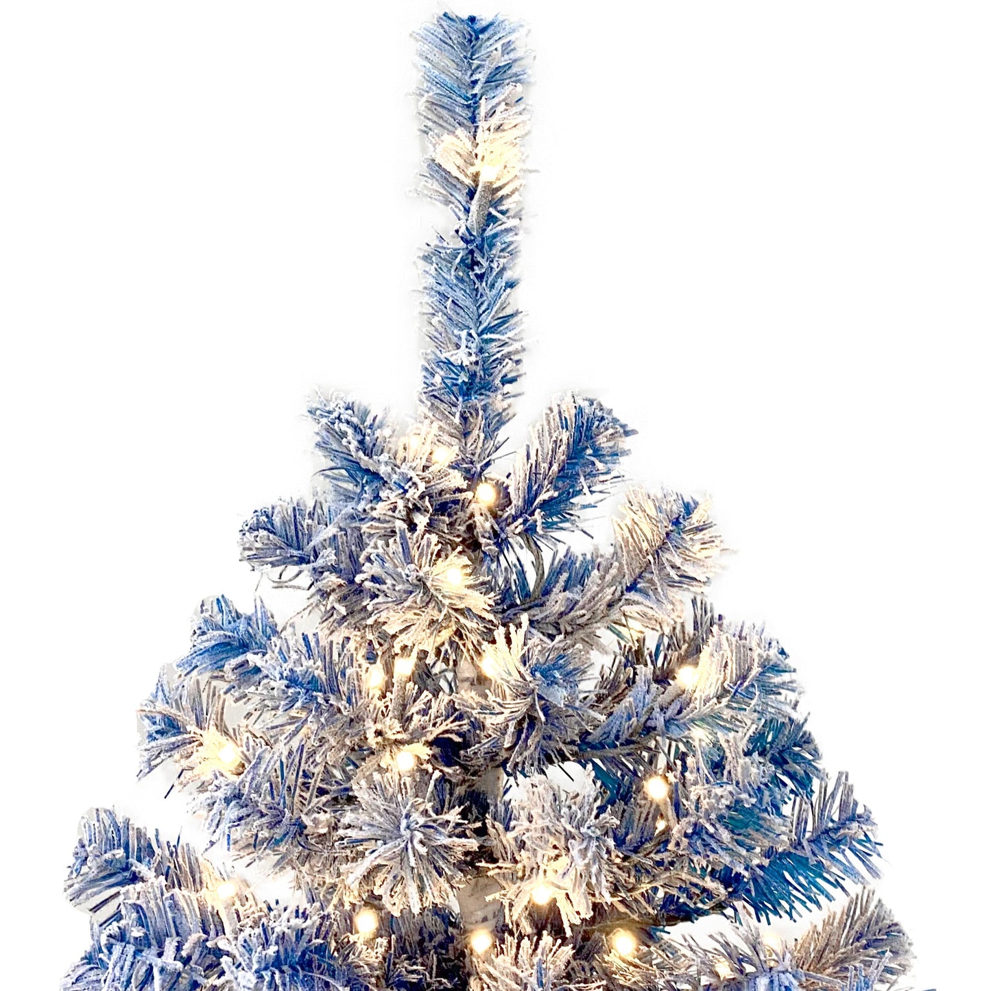 6FT pre ignited hinge chain artificial fir Christmas tree, Christmas tree snowflake flocking person with 750 Christmas branches - Korvel