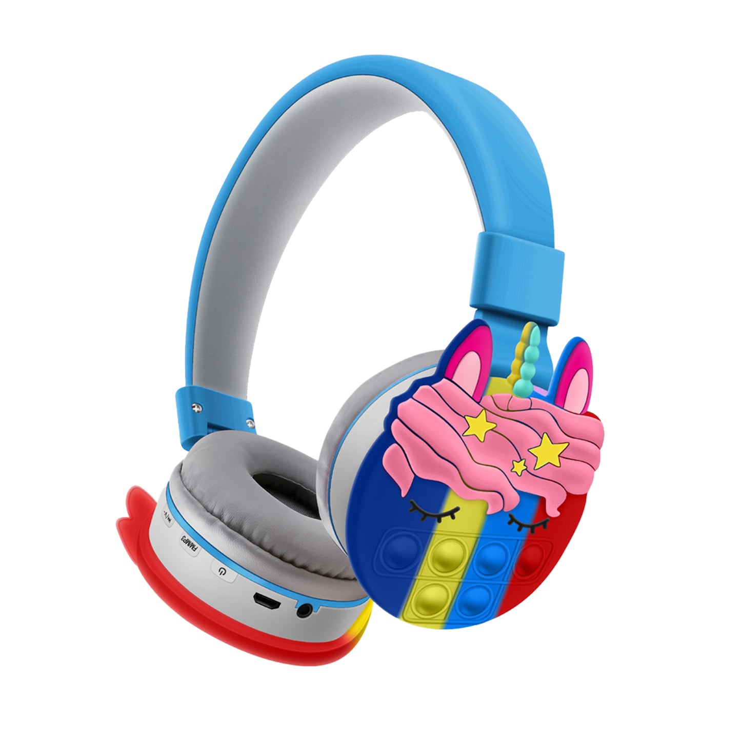 New Net Celebrity Head-Mounted Unicorn Cartoon Decompression Earmuffs Rainbow Bluetooth Stereo Headset Long Battery Life - Korvel