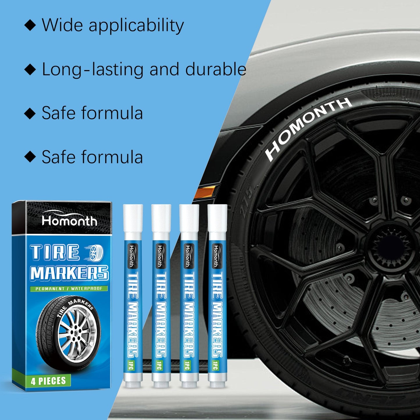 White Tire Paint Pen Car Tire Paint Pen Does Not Fade Color Creative Diy Oil Pen - Korvel