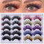 Colorful Fried 5 Pairs Of False Eyelashes Multi-Layer Thick Cross Mink Hair Eyelashes 8D FLUFFY - Korvel