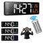 Large LED Wall Clock with Remote Control and Dual Alarms