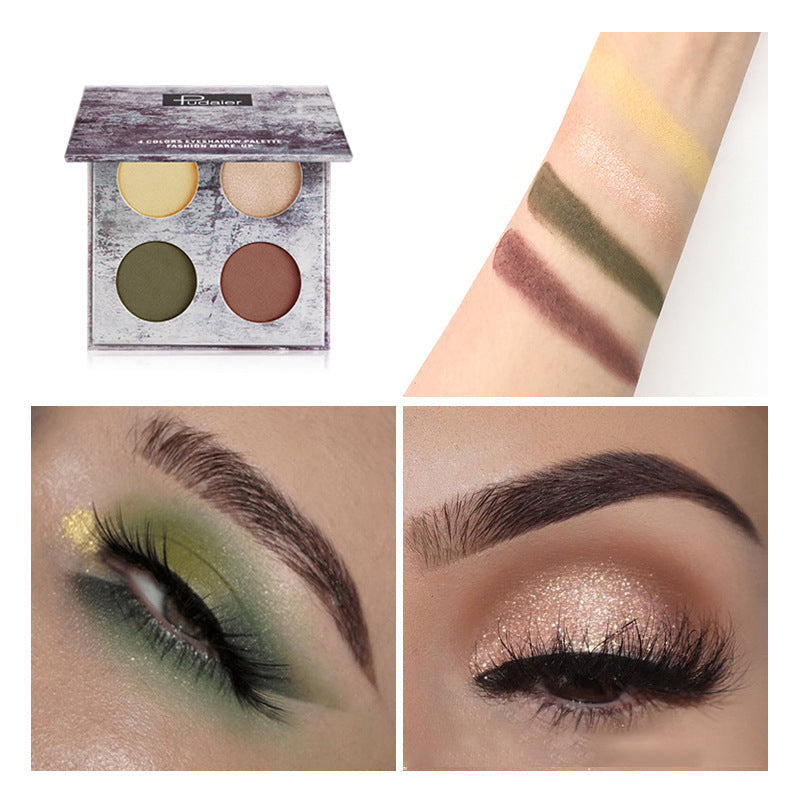 Pudaier Ink Landscape Four-color Eyeshadow Palette Matte Pearlescent Waterproof and Sweatproof Eyeshadow Makeup - Korvel