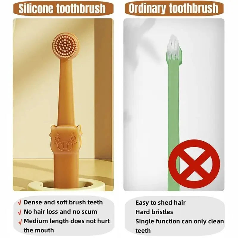 Cepillo de dientes de silicona premium para perros y gatos