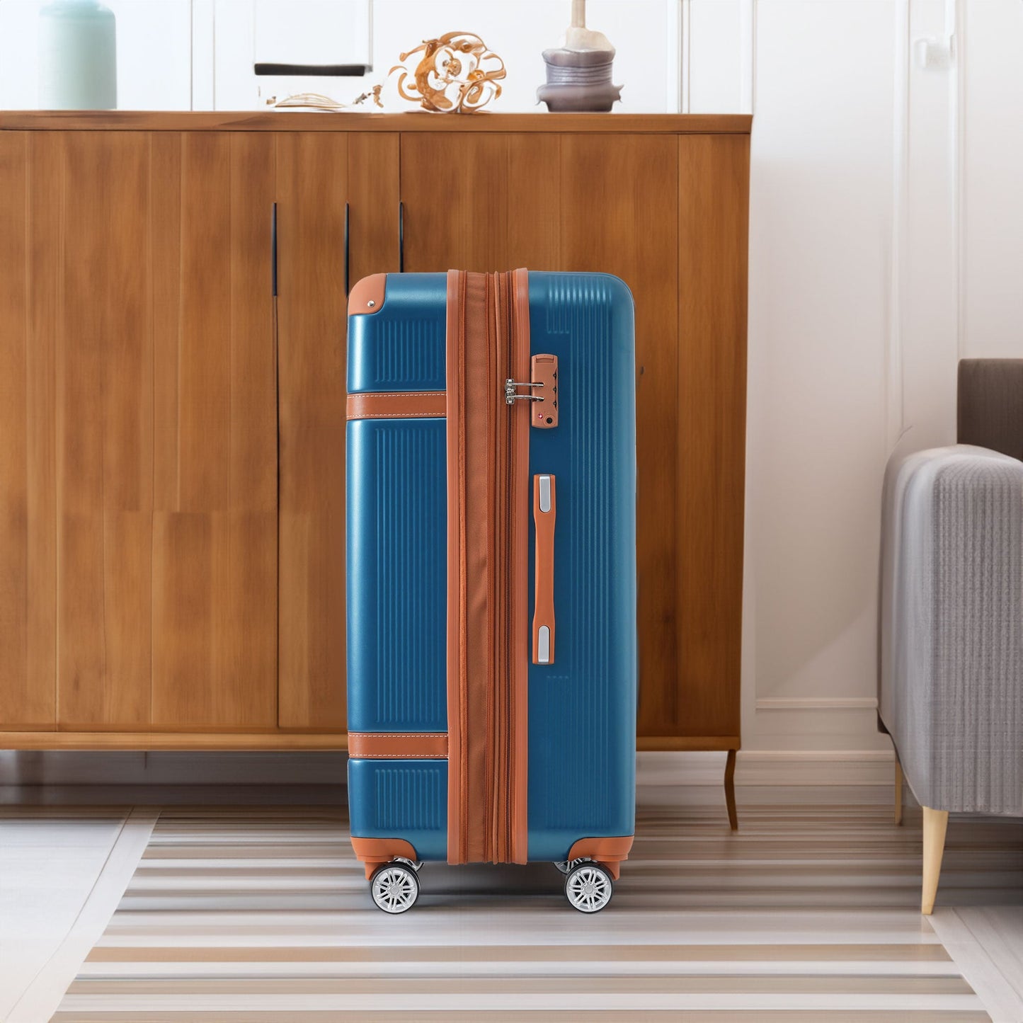 Premium 3-Piece Hardshell Luggage Set with TSA Lock - Blue