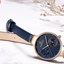 Montre analogique à quartz élégante pour femmes avec bracelet en cuir
