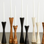 Soporte de candelabro de madera cónico Geo