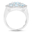 6.64 Carat Genuine Blue Topaz Sterling Silver Ring