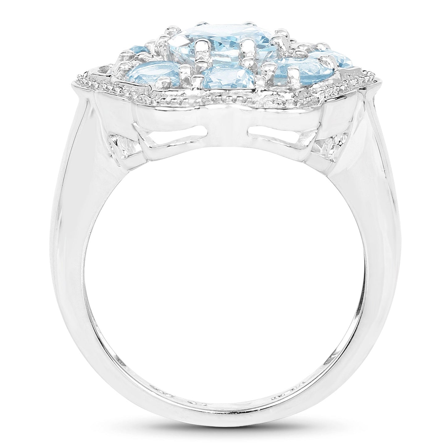 6.64 Carat Genuine Blue Topaz Sterling Silver Ring