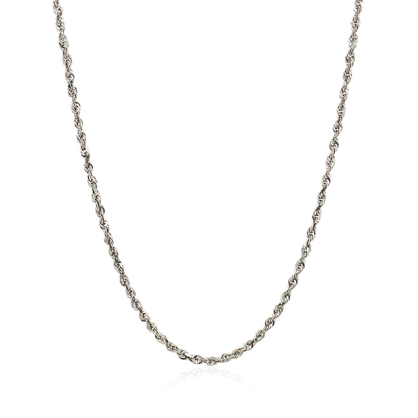 Chaîne en or blanc 14k de 2,0 mm avec motif en diamant