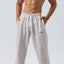 Joggers de tiro alto para hombres en tallas grandes con diseño desgastado y cordón