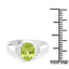 Bague en argent sterling avec péridot véritable de 1,76 carat et zircon blanc