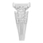 14K White Gold Mixed-Cut Diamond Rectangle Cluster Ring - Size 5