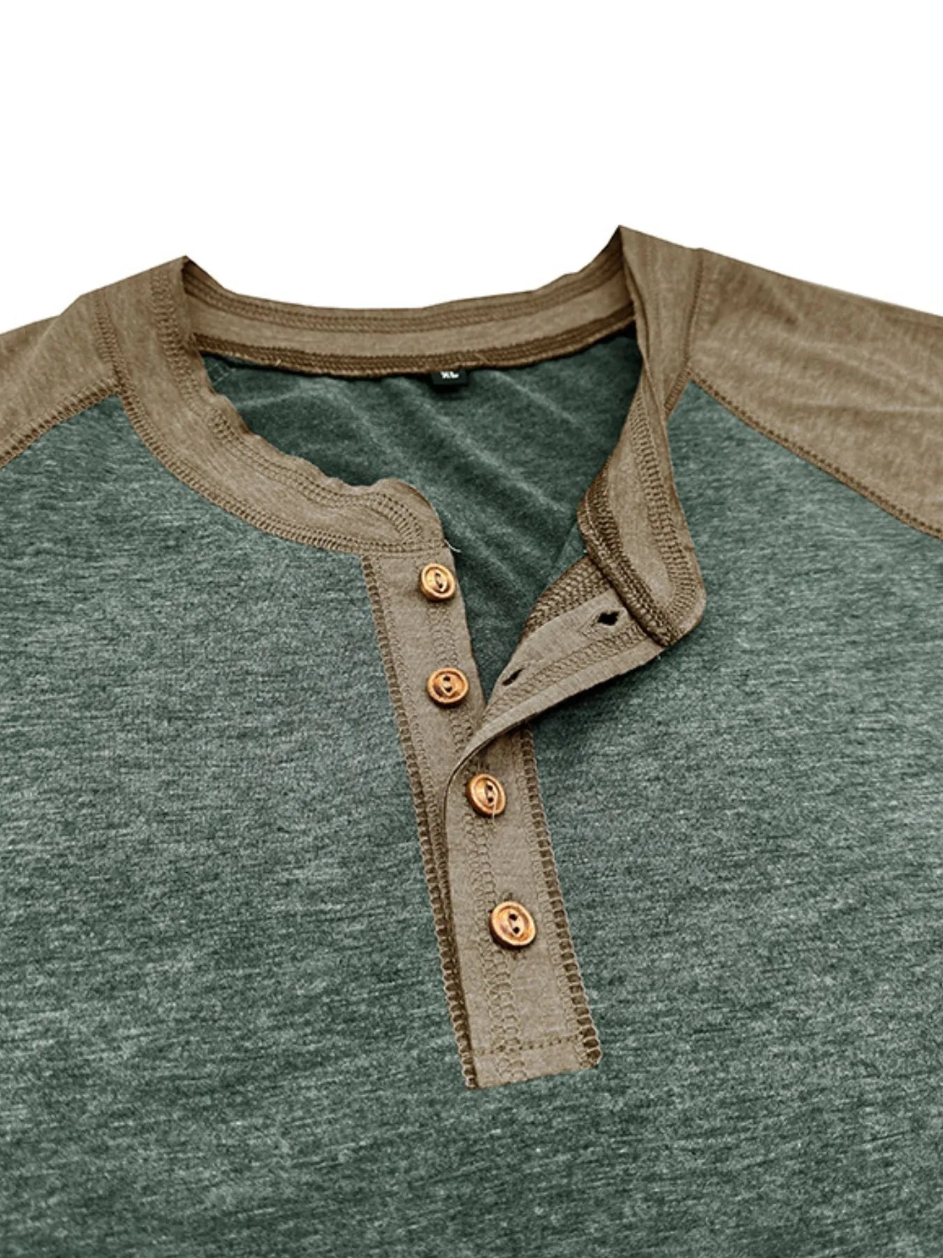 T-shirt Henley Raglan Color Block pour homme