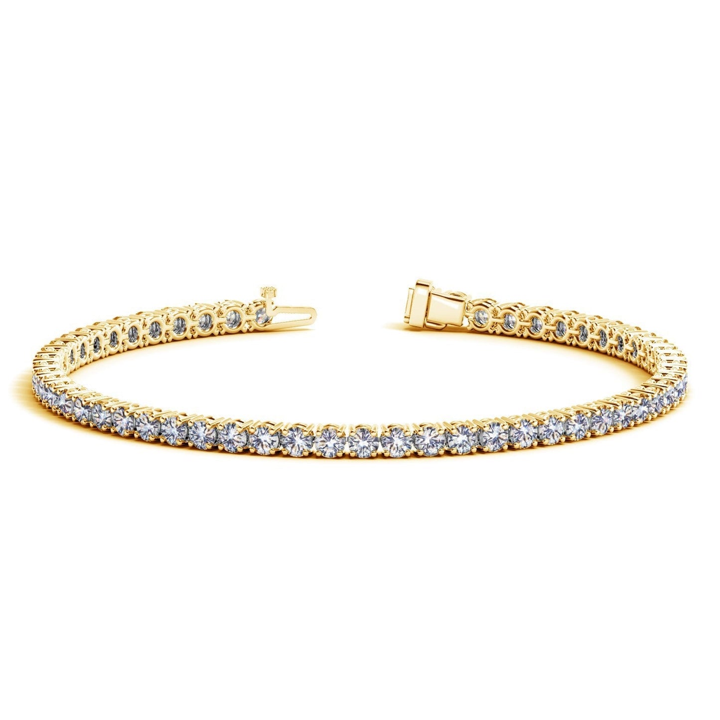 14k Yellow Gold Lab Grown Diamond Tennis Bracelet - 5 cctw