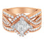 Bague Cocktail Bypass en Diamant et Or Bicolore 10KT