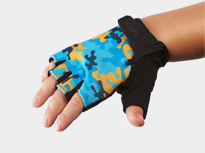 Trek Kids Large/X-Large Blue/Gold Camo Gloves