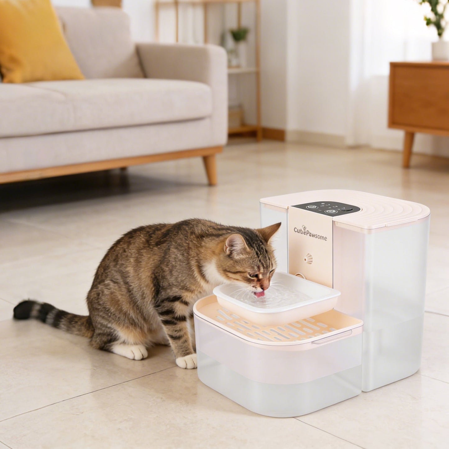 Smart Automatic Pet Water Fountain - 4.5L Rechargeable Dispenser