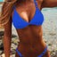 Solid Color Ring Detail Bikini Set