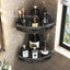 Minimalist bathroom black aluminum alloy triangular rectangular non perforated bathroom storage corner shelf - Korvel