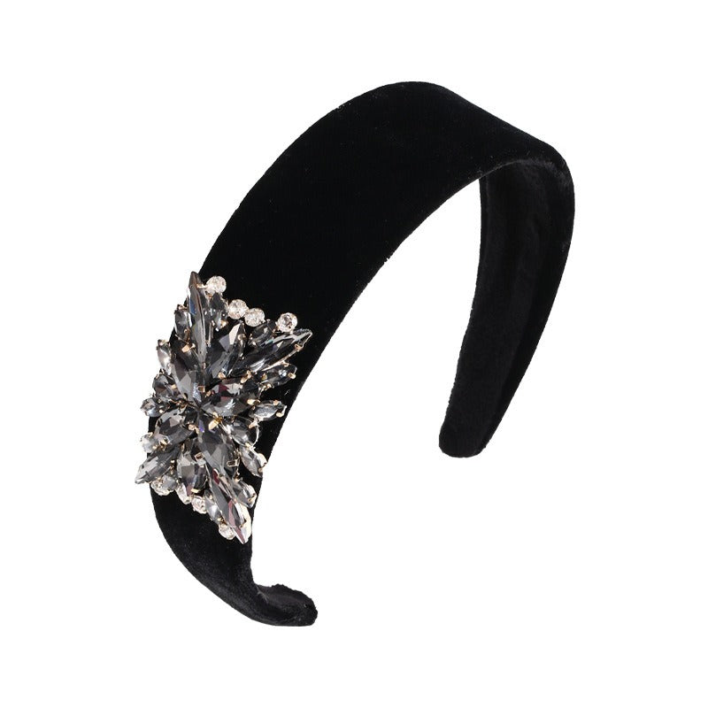Serre-tête large en strass élégant