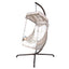 Swing Egg Chair with Stand Indoor Outdoor Wicker Rattan Frame 350lbs Capacity Hammock Chair for Patio Bedroom with Sunshade Clot - Korvel