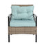 Conjunto de Muebles de Wicker para Exterior Premium con Mesa de Metal Negra