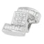 14K White Gold Diamond Zig Zag Pendant Necklace
