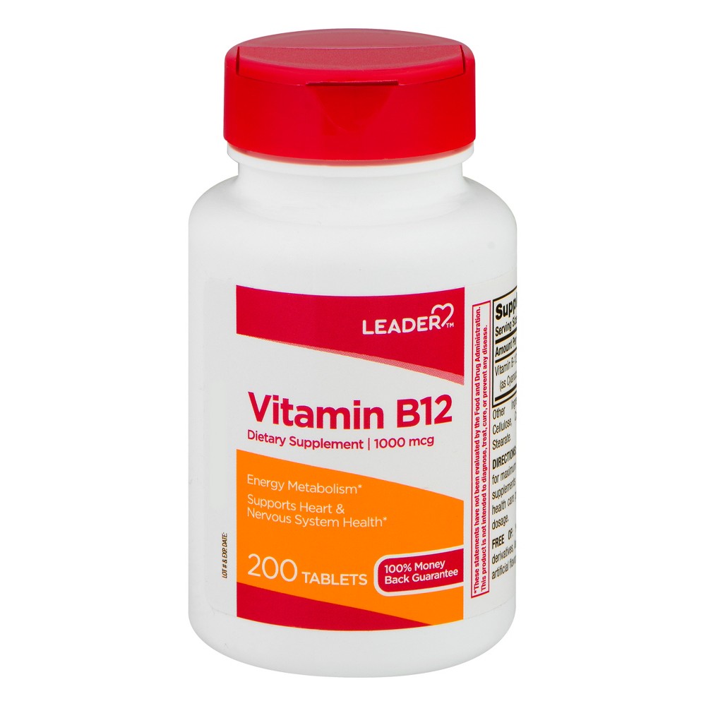 Leader Vitamin B12 1000 Mcg Tablets - 200 Count