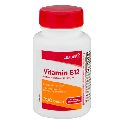 Leader Vitamin B12 1000 Mcg Tablets - 200 Count